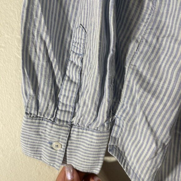Vineyard Vines Easy Stripe Savannah Popover Tunic Top Long Sleeves Womens Blue S - Picture 8 of 11